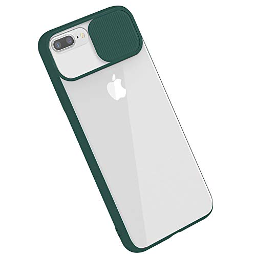 Rdyi6ba8 Cover per iPhone 7 Plus   8 Plus, Custodia CamShield [Protezione Fotocamera] Protettiva Trasparente Sottile Antiurto Hard PC Case per iPhone 7 Plus   8 Plus - Verde