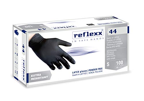 Reflexx R44, Guanti in Lattice senza Polvere Gr. 6.2, 100 Pezzi, Ne...
