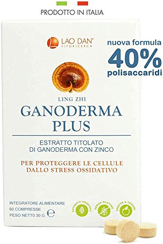 REISHI - GANODERMA PLUS da Fitoricerca Lao Dan | 40% polisaccaridi - estratto Premium Quality | Difese immunitarie | PRODOTTO IN ITALIA