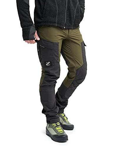 RevolutionRace RVRC GP Pants, Pantaloni da Uomo, durevoli per Trekking e Altre attività all Aria Aperta, Dark Olive, XL
