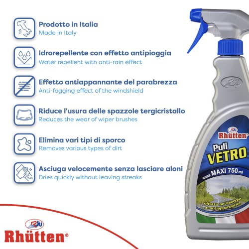 Rhütten, Pulivetro Antipioggia 750 ml, Detergente Specifico per la...