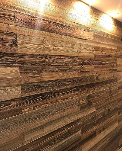 Rivestimento da parete in legno anticato da incollare, rivestimento in legno vintage, facile da applicare, bellissima decorazione in legno per la parete, in vero legno
