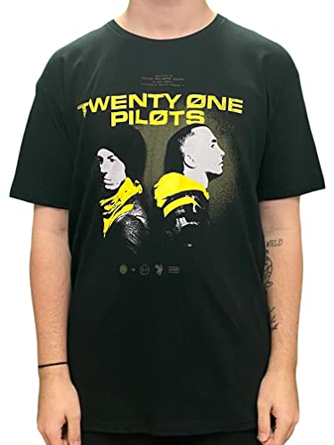 Rock Off Twenty One Pilots T Shirt Back To Back Trench Band Logo Nuovo Ufficiale Uomo Size XL