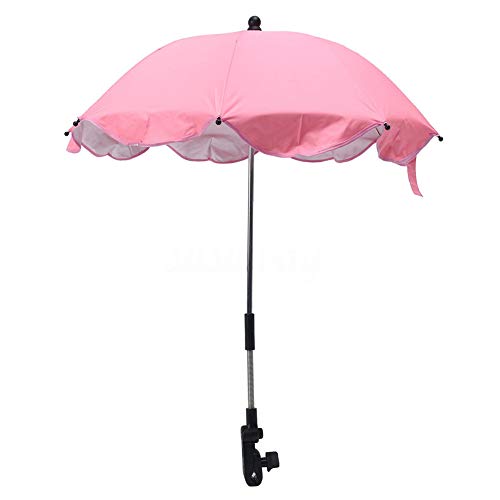 ROKFSCL Ombrello parasole per passeggino, universale, rimovibile, per passeggino, parasole per passeggino e carrozzina (rosa)