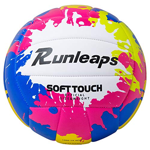 Runleaps - Pallone da beach volley, in poliuretano, impermeabile, morbido, per interni, esterni, piscina, palestra, allenamento