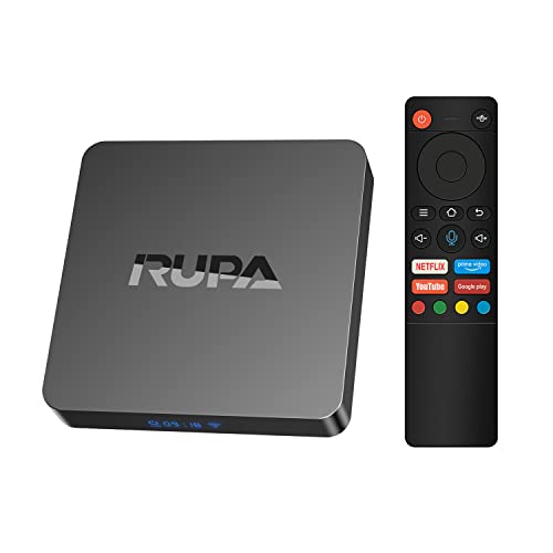 RUPA Android TV Box 4K, Streaming Box Android 11.0 4GB RAM 64GB ROM Supporto Cast Screen 2.4G 5G WiFi BT 4.0 USB 3.0 LAN Set Top TV Box
