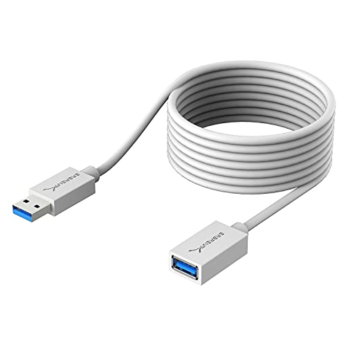 Sabrent Cavo prolunga USB, Cavo USB 3.2 Gen 1 da maschio a femmina, Prolunga USB 3.2 Gen 1, velocità fino a 5 Gbps, per Hub USB, chiavetta USB, PS5, tastiera, stampante, SSD HDD esterno, 3m (CB-301W)
