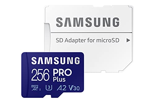 SAMSUNG - PRO Plus microSDXC UHS-I U3, 256 GB, 160 MB s Full HD e 4 K UHD con Adattatore SD (MB-MD256KA EU)