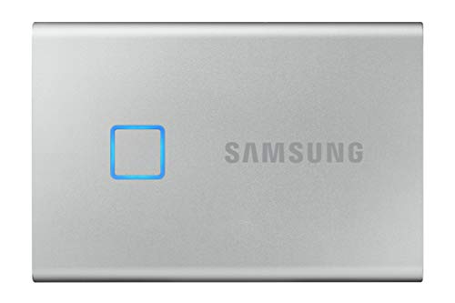 SAMSUNG SSD portatile T7 Touch 500GB - Fino a 1050MB s - Unità a stato solido esterna USB 3.2, argento (MU-PC500S WW)