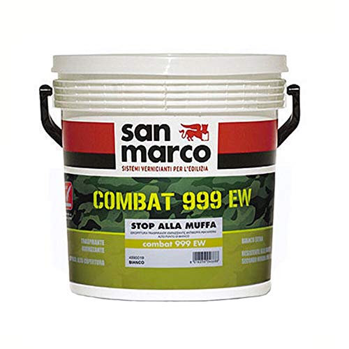 San Marco COMBAT 999 EW pittura traspirante igienizzante antimuffa per interni colore bianco, size 14 lt