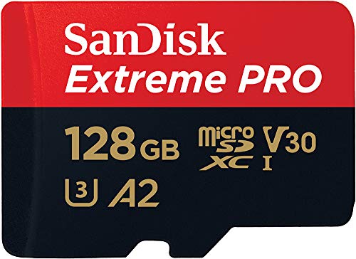 SanDisk 128 GB Extreme PRO scheda microSDXC + adattatore SD + RescuePRO Deluxe, fino a 200 MB s, prestazioni app A2, UHS-I, Classe 10, U3, V30