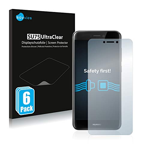 savvies 6-Pezzi Pellicola Protettiva Compatibile con Huawei P8 Lite 2017 Protezione Schermo Trasparente