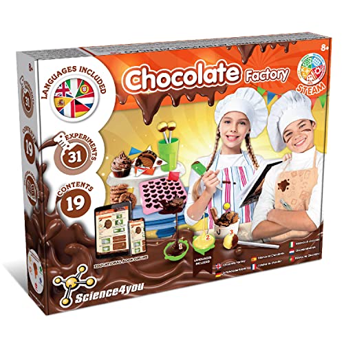 Science4you - Fabbrica di Cioccolato per Bambini +8 Anni - Gioco Educativo con 31 Esperimenti Scientifici: Realizza Biscotti e Cioccolatini - Gioco Interattivo, Gioco di Cucina per Bambini da 8+ Anni