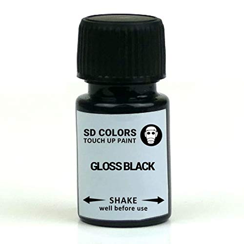 SD COLORS - Kit di riparazione per cerchi in lega con penna per ritocchi, 5 ml, colore: nero lucido (solo vernice)