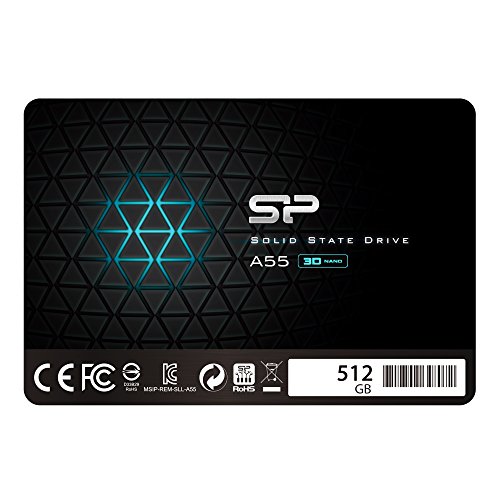 Silicon Power SSD 512GB 3D NAND A55 SLC Cache Performance Boost 2.5 Pollici SATA III 7mm (0.28 ) SSD interno