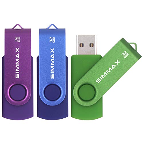 SIMMAX Chiavetta USB 3 pezzi 32GB Girevole Pendrive USB 2.0 Unità ...