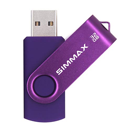 SIMMAX Chiavetta USB 32GB Pen Drive Girevole USB 2.0 Unità Memoria Flash (32GB Viola)