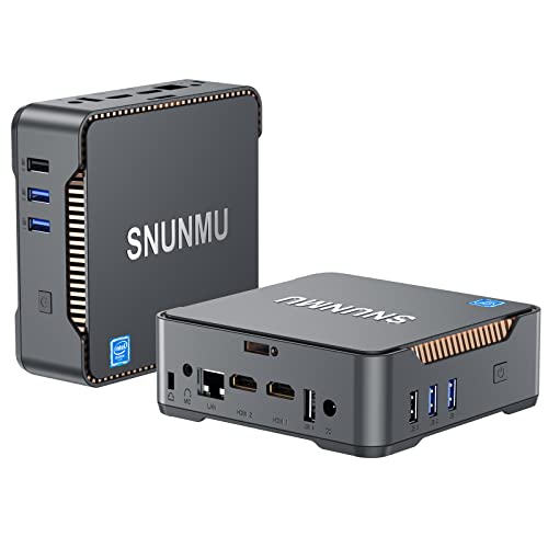 SNUNMU Mini PC,8 GB DDR4L 128GB M.2 SSD, Intel Celeron J4125 (fino a 2,7 GHz) Windows 10 Pro desktop computer, 4K UHD, 2X HDMI e VGA Display, WiFi Dual Band, Gigabit Ethernet, BT 4.2 Micro PC