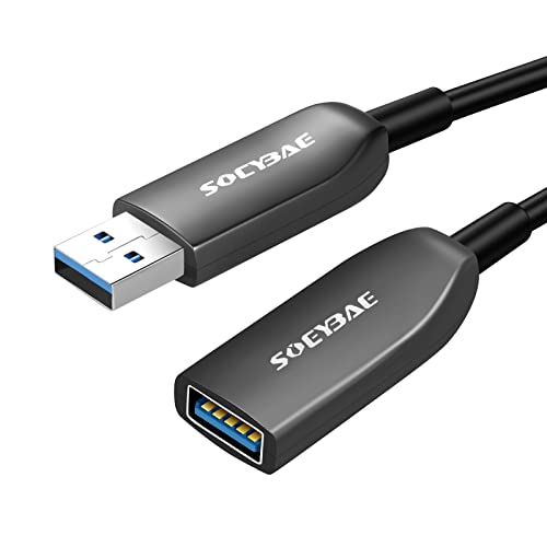 SOEYBAE Cavo USB 3.0 in Fibra Ottica 10m, Cavo prolunga USB 3.0 High Speed 5 Gbps Active fibra ottica maschio a femmina, per Chiavetta USB Hub USB, Lettore di schede, Tastiera
