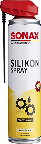 SONAX Spray al Silicone, Olio di Silicone: Lubrifica, Conserva i Materiali ed Offre un Effetto Antistridore e Idrorepellente, con EasySpray, 400 ml, Articolo Numero 03483000