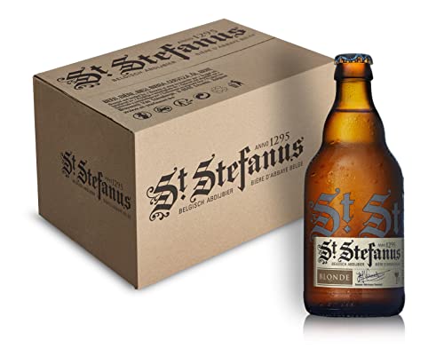 St. Stefanus Birra d Abbazia, Cassa Birra con 12 Birre in Bottiglia da 33 cl, 3.96 L, Gusto Intenso, Fresco e Fruttato, Gradazione Alcolica 7% Vol