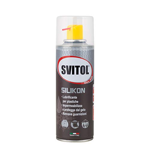Svitol Lubrificante Spray Silikon 200 ml Spray lubrificante al silicone, lubrificante per plastiche, impermeabilizza, resiste alle temperature, rinnova guarnizioni, cannuccia integrata, valvola 360°