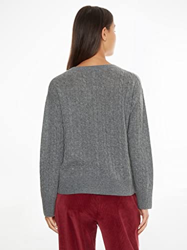 Tommy Hilfiger Cavo Softwool Pullover, Mid Grey Heather, S Donna...