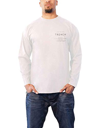 Ufficiale Twenty One Pilots T Shirt Trench Rose Band Logo Uomo Bianca Long