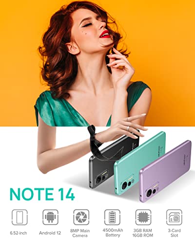 Ulefone Note 14 Smartphone 4G, Telefono Android 12, 6.52  HD+ Scher...