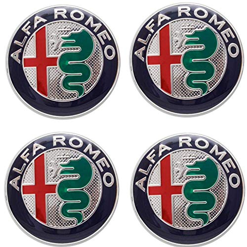 VS 4 Tappi Adesivi Coprimozzo 50mm per Alfa Romeo 147 156 GT Giulia...