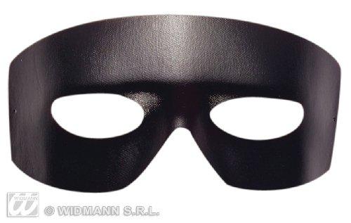 Widmann- Maschera Domino Zorro Giustiziere Adulto, Nero, Taglia Unica, 6435B