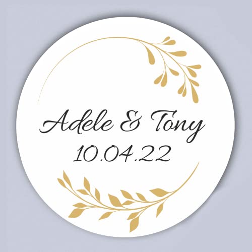 100 Tag Adesivi personalizzati per matrimonio, con nome e data, etichette adesive per sposi,nozze, wedding - PERSONALIZZALO QUI (9)