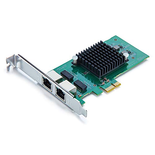 10Gtek Scheda di Rete Gigabit PCIE per Intel E1G42ET - 82576 Chip, Dual Porte RJ45, 1Gbit PCI Express Ethernet LAN Card, 10 100 1000Mbps NIC per Windows Server, Win8, 10, XP, Linux