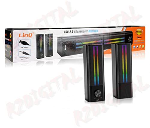2 in 1 SOUNDBAR o MINI CASSE STEREO 10W BLUETOOTH USB 3,5 LED RGB A...