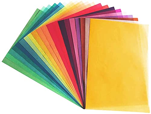 20 pagine di carta trasparente in 20 colori brillanti| DIN A4 | 110 g m² | carta pergamena colorata | Carta trasparente colorata per l artigianato | Carta da lucido A4 | Lanterna
