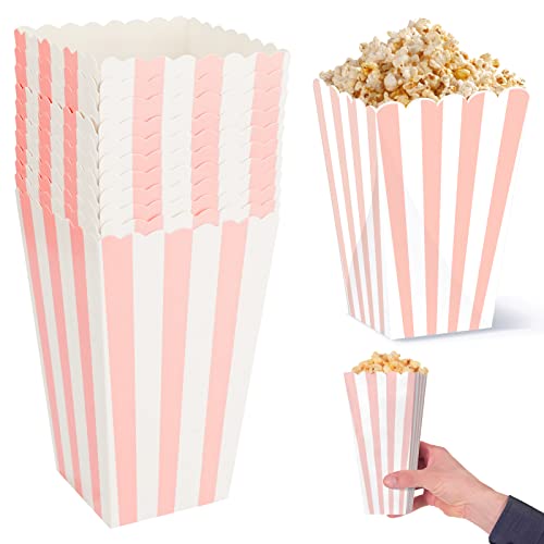 24 Scatole Di Popcorn,Scatole Di Caramelle Di Popcorn Con Sacchetti Popcorn Piccoli Accessori Per Barrette Di Caramelle Feste Set Per Snack Sacchetti Per Feste Contenitore Di Compleanno Nozze Rosa