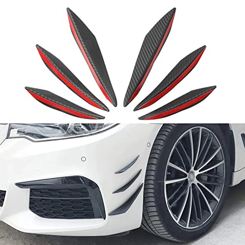 6pcs universale auto paraurti anteriore Lip Splitter, alette in gomma Spoiler Canards Kit per auto corpo Auto Anti Collision striscia decorazione Decal Sticker