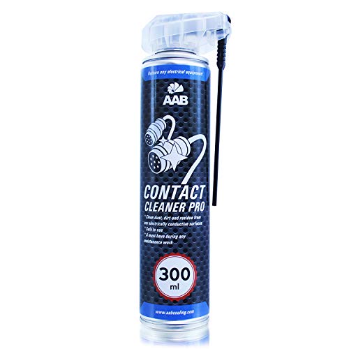 AAB Contact Cleaner PRO 300ml - Detergente per Contatti Elettrici – Spray per Saldatura, Spray Elettronica, Lubrificante WD, Spray Auto Nuova, Condensa Grassi