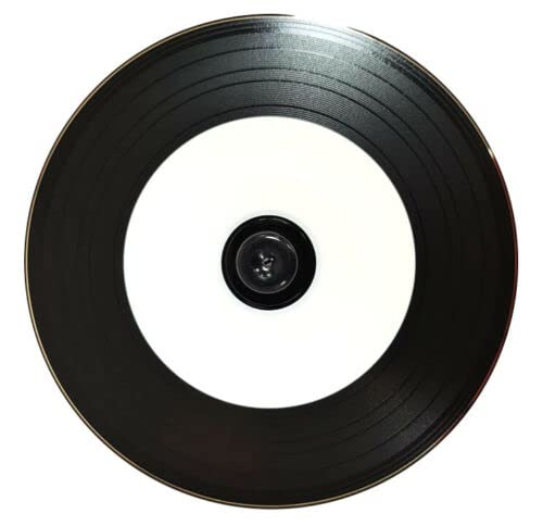 ACU-DISC, confezione da 25 pezzi, in vinile nero, con fondo nero, stampabile, CD-R, 52 x 700 MB, 80 min