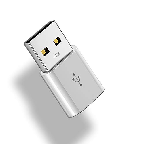 Adattatore da Micro USB Femmina a USB Maschio - Adatattore Micro USB a USB 2.0 per Ricarica e Trasferimento file, compatibile con tutti i cavi Micro USB (White)