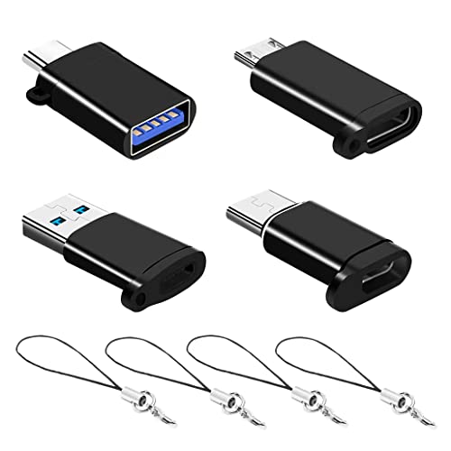 Adattatore da USB C a Micro USB, Adattatore USB OTG con Cordino, Compatibile con MacBook, Telefono Cellulare e Dispositivo di Tipo C