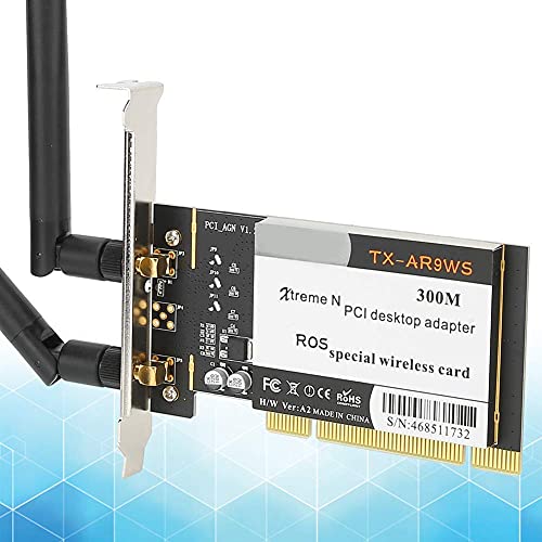 Adattatore desktop, adattatore desktop PCI, scheda di rete WiFi wireless 300Mbps 802.11b g n + 2 antenne AR9223