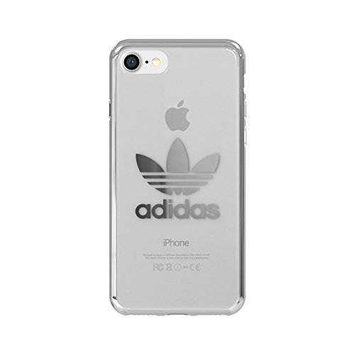 adidas Originals Clear Case - Custodia per Apple iPhone 7 8, con Logo Argento