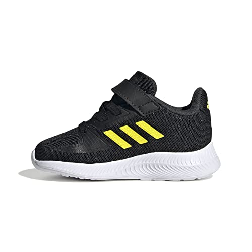 adidas RUNFALCON 2.0 I, Sneaker Unisex-Bambini, Core Black Beam Yellow Beam Green, 23 EU