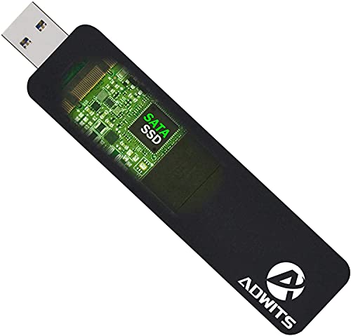 ADWITS USB 3.0 UASP a SATA solo M.2 2230 2242 2260 2280 Key B o B & M SSD SuperSpeed Adattatore, custodia esterna senza fili per DREVO Crucial Transcend e altro - Nero