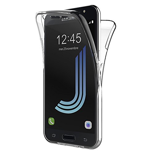 AICEK Cover Compatible Samsung Galaxy J5 2016, 360°Full Body Cover Samsung J5 2016 Silicone Case Molle di TPU Trasparente Sottile Custodia per Galaxy J5 2016