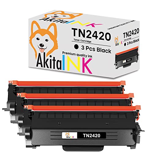 AkitaINK TONER TN2420 Cartuccia Toner Compatibile per Brother TN2420 TN-2420 per HL-L2310D HL-L2370DN HL-L2375DW MFC-L2710DN MFC-L2710DW MFC-L2730DW MFC-L2750DW DCP-L2510D DCP-L2530DW (3 Toner)