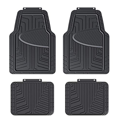 Amazon Basics - Set da 4 tappetini in gomma per auto, SUV, camion, per tutte le stagioni, nero