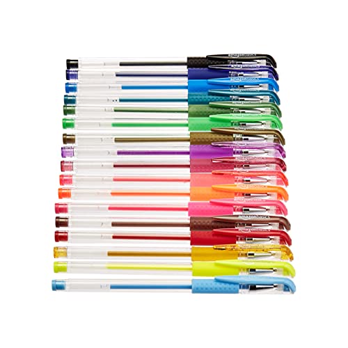Amazon Basics - Set di penne gel multicolore di alta qualità, 44 p...