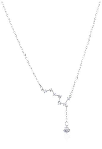 Amazon Brand-HIKARO Collana delicata da donna con ciondolo a forma di grande collana in argento sterling